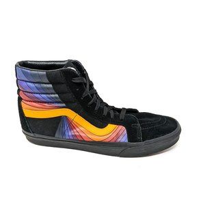 Vans Sk8-Hi Top Reissue Refract Black/Multi Suede Leather Sneakers EUC
